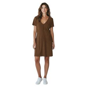Black Swan Faux Suede Lace-Up Dress Tan/Brown Women’s‎ XS Oversized Fit